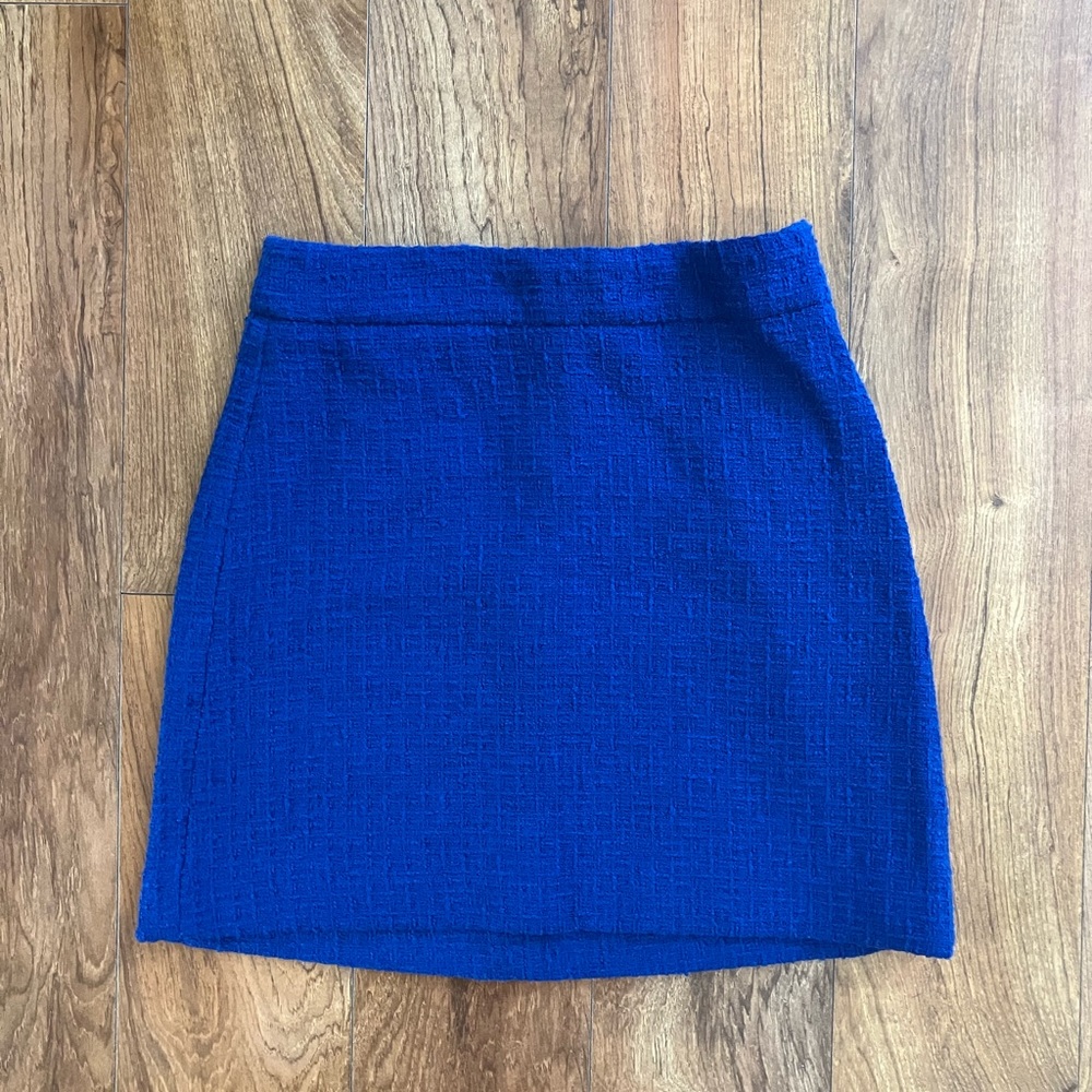 Zara Blue Tweed Mini Skirt XS